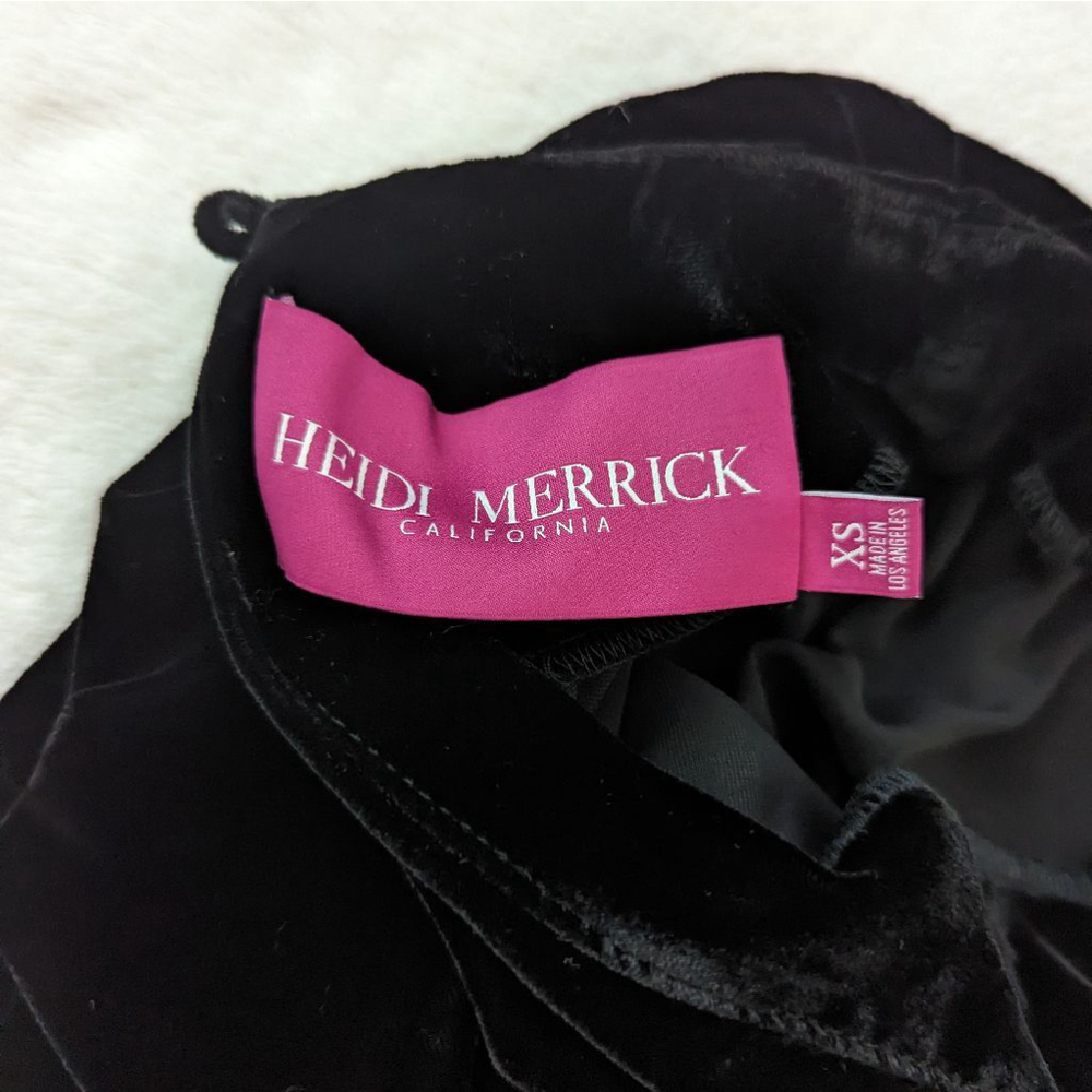 Heidi Merrick Long Sleeve Velour Dress Xs Black — image 3 of 8